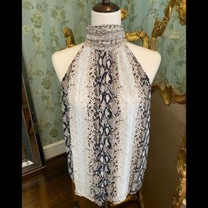 Snakeskin Halter w/ High Neck